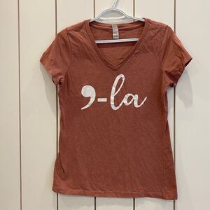 DISTRICT, Music Themed Note La, Cotton Blend Tee Shirt, Size M